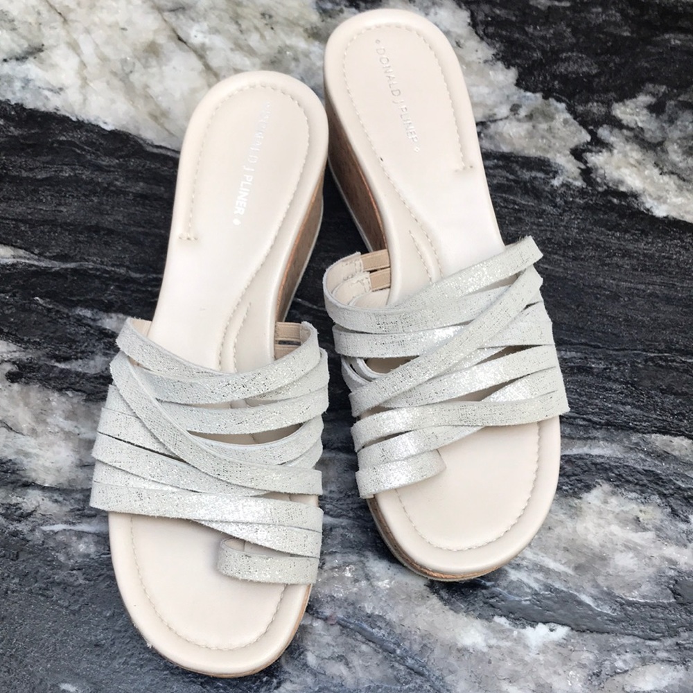 Donald J Pliner cork wedge summer slide.